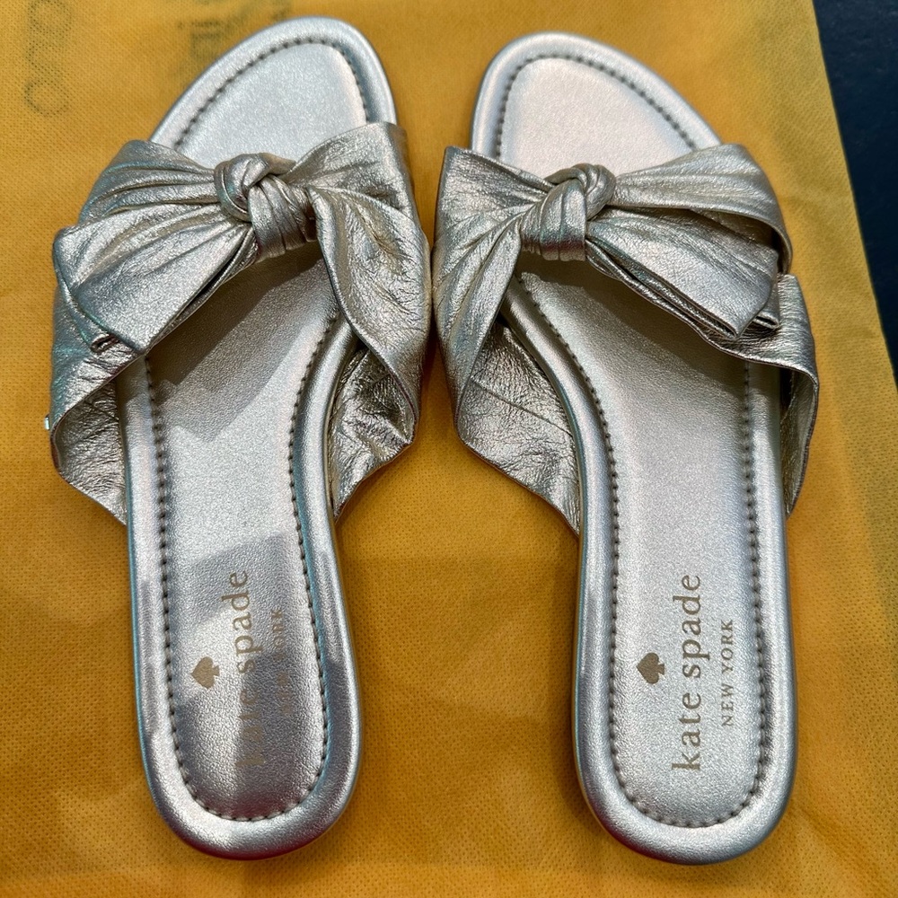 Kate Spade Gold Metallic Bow Sandal
